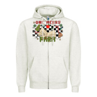 Oatmeal Heather one merry para Zipper Hoodie - MaliasSmallBusiness