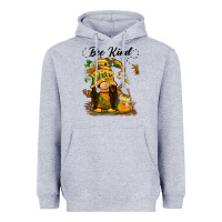 Heather Grey bee kind gnome Heavyweight Hoodie - BarkalooDesign