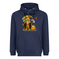 Navy bee kind gnome Heavyweight Hoodie - BarkalooDesign