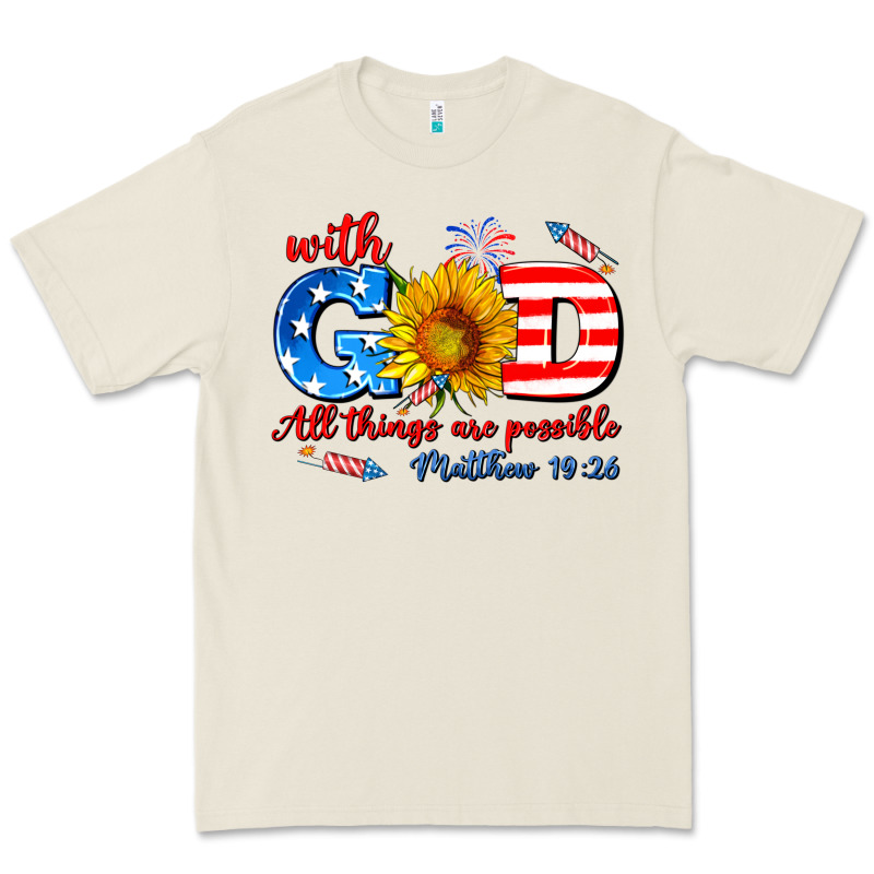 With God All Things Are Possible Usa Premium Tee by AdoDesignShop | Teevron