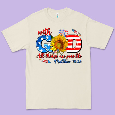 With God All Things Are Possible Usa Premium Tee Designed By Adodesignshop