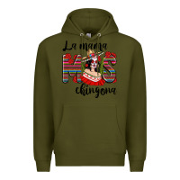 Army Green la mama mos chingona Premium Hoodie - texasbilliewilder