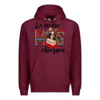 Burgundy la mama mos chingona Premium Hoodie - texasbilliewilder