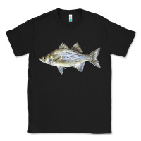 Black White Bass Fish Illustrations Classic Tee - LillyAllenDesigns