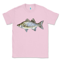 Bubblegum Pink White Bass Fish Illustrations Classic Tee - LillyAllenDesigns