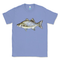 Colony Blue White Bass Fish Illustrations Classic Tee - LillyAllenDesigns