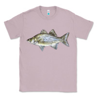 Lilac White Bass Fish Illustrations Classic Tee - LillyAllenDesigns