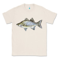 Natural White Bass Fish Illustrations Classic Tee - LillyAllenDesigns