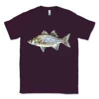 Plum White Bass Fish Illustrations Classic Tee - LillyAllenDesigns