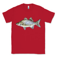 Red White Bass Fish Illustrations Classic Tee - LillyAllenDesigns