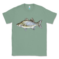 Sage White Bass Fish Illustrations Classic Tee - LillyAllenDesigns