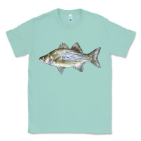 Seafoam White Bass Fish Illustrations Classic Tee - LillyAllenDesigns