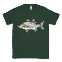 Sports Green White Bass Fish Illustrations Classic Tee - LillyAllenDesigns