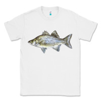 White White Bass Fish Illustrations Classic Tee - LillyAllenDesigns