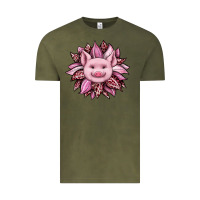 Vintage Olive sunflower leopard Vintage Tee - JahusDesignShop