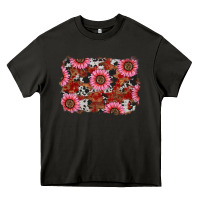 Asphalt valentine's day sunflowers leopard cowhide background Heavy Core Tee - RanaPortraitStore