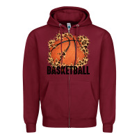 Burgundy custom name basketball Zipper Hoodie - MaliasSmallBusiness