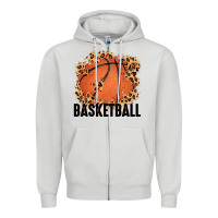 Dove Grey custom name basketball Zipper Hoodie - MaliasSmallBusiness