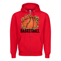 Red custom name basketball Zipper Hoodie - MaliasSmallBusiness