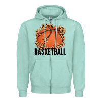 Seafoam custom name basketball Zipper Hoodie - MaliasSmallBusiness