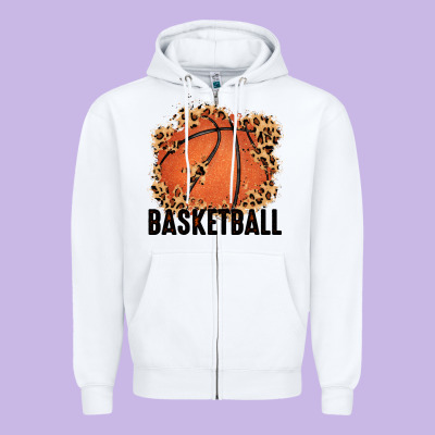 Custom Name Basketball Zipper Hoodie Designed By Maliassmallbusiness