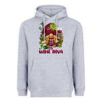 Heather Grey vine diva  gnome Heavyweight Hoodie - BarkalooDesign