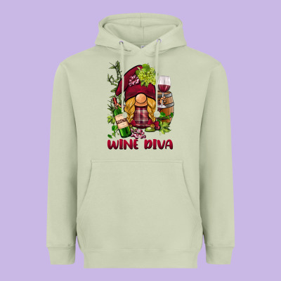 Vine Diva  Gnome Heavyweight Hoodie Designed By Barkaloodesign