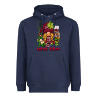 Navy vine diva  gnome Heavyweight Hoodie - BarkalooDesign