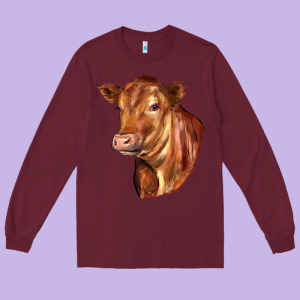 Red Angus Cattle Cow Long Sleeve Tee Designed By Lillyallendesigns