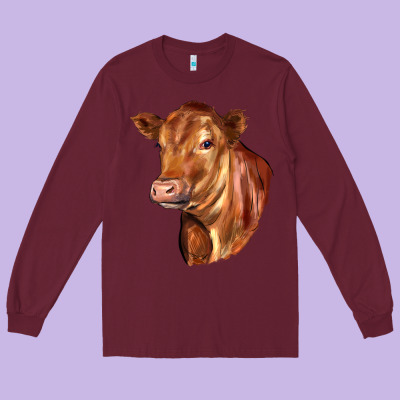 Red Angus Cattle Cow Long Sleeve Tee Designed By Lillyallendesigns