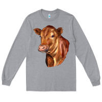 Heather Grey red angus cattle cow Long Sleeve Tee - LillyAllenDesigns