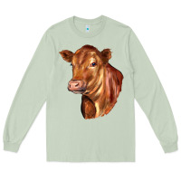 Matcha red angus cattle cow Long Sleeve Tee - LillyAllenDesigns