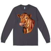 Smoke red angus cattle cow Long Sleeve Tee - LillyAllenDesigns