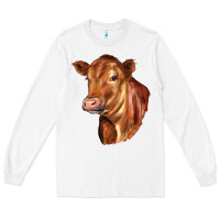 White red angus cattle cow Long Sleeve Tee - LillyAllenDesigns