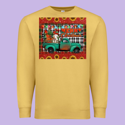 Merry Christmas Farm Truck Tumbler Premium Sweatshirt Designed By Jasminsmagicworld
