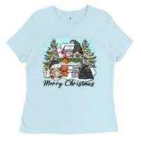 Baby Blue merry christmas gnomes Ladies Tee - Zillion Design Studio
