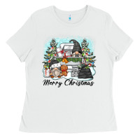 White merry christmas gnomes Ladies Tee - Zillion Design Studio