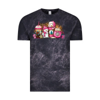 Cloud Black pink Christmas winter snowman coffee Vintage Tee - Jasminsmagicworld