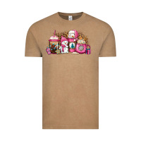 Vintage Coffee pink Christmas winter snowman coffee Vintage Tee - Jasminsmagicworld