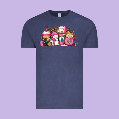 Pink Christmas Winter Snowman Coffee Vintage Tee Designed By Jasminsmagicworld
