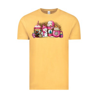 Vintage Mustard pink Christmas winter snowman coffee Vintage Tee - Jasminsmagicworld