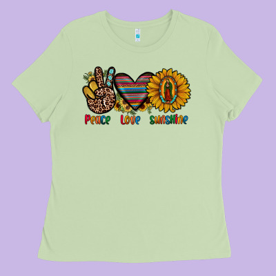 Peace Love Sunshine Ladies Tee Designed By Jahusdesignshop