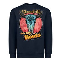 Navy blame it all on my roots black Heavyweight Sweatshirt - JahusDesignShop