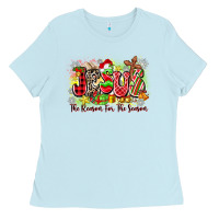 Baby Blue jesus the reason for the season Ladies Tee - Zillion Design Studio