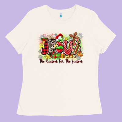 Jesus The Reason For The Season Ladies Tee Designed By Zillion Design Studio