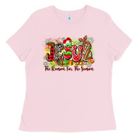Bubblegum Pink jesus the reason for the season Ladies Tee - Zillion Design Studio