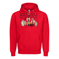 Red nativity Zipper Hoodie - MaliasSmallBusiness