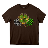Chocolate Brown st patricks day shamrock gold Heavy Core Tee - RanaPortraitStore
