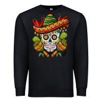 Black sombrero skull Premium Sweatshirt - BarkalooDesign