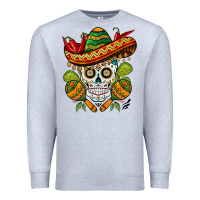 Heather Grey sombrero skull Premium Sweatshirt - BarkalooDesign